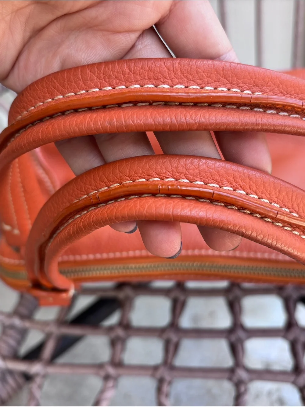 TOD'S Rust Orange Leather Shoulder Bag